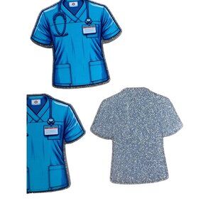 10 pc glitter RN Nurse acrylic flat back charm for badge reels keyrings earrings